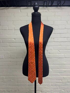 Kiton Orange Silk Necktie